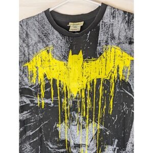DC Comics Originals Batman T-Shirt Men's Small Yellow Drip Bat Logo Graphic 2013